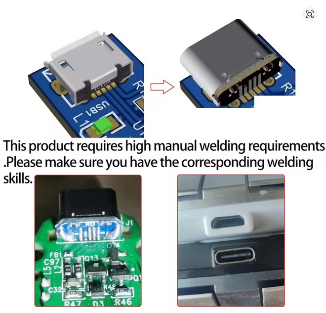 Socket remplacement Micro usb -> USB C